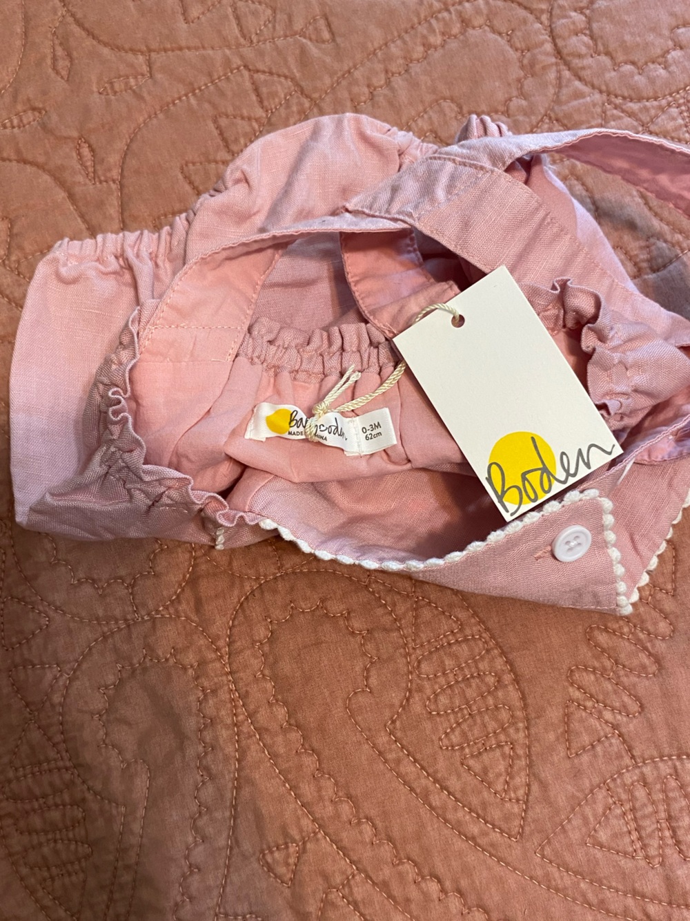 Boden pink embroidered overalls- NWT - Picture 3 of 3